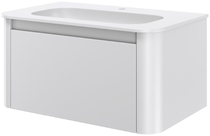 Тумба с раковиной 80 см ArmadiArt Voi 782-080-MW/786-080-MW