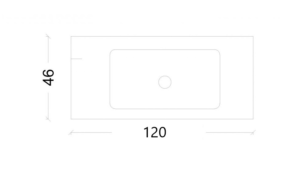 Раковина без отверстия 120 см ArmadiArt Vallessi 838-120-W