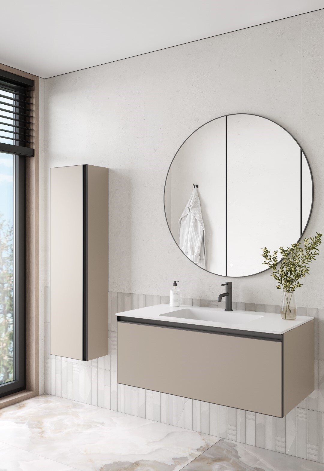 Тумба с раковиной 100 см ArmadiArt Quatro 790-M1-100-D-A/793-100-W-A