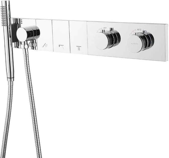 Встраиваемый термостат Boheme Zodiac 133-SYS-CR с ручным душем