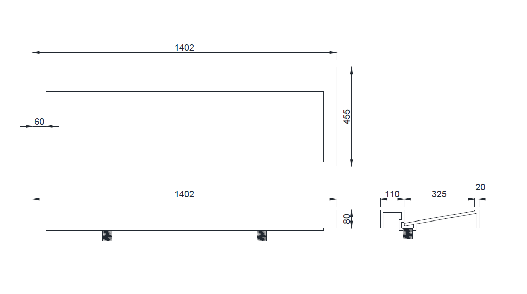Раковина 140 см ArmadiArt Flat 859-140-CLCT