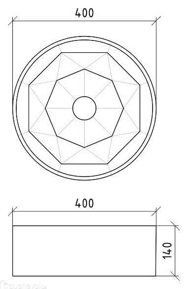 Раковина накладная 40 см ArmadiArt Vallessi 865