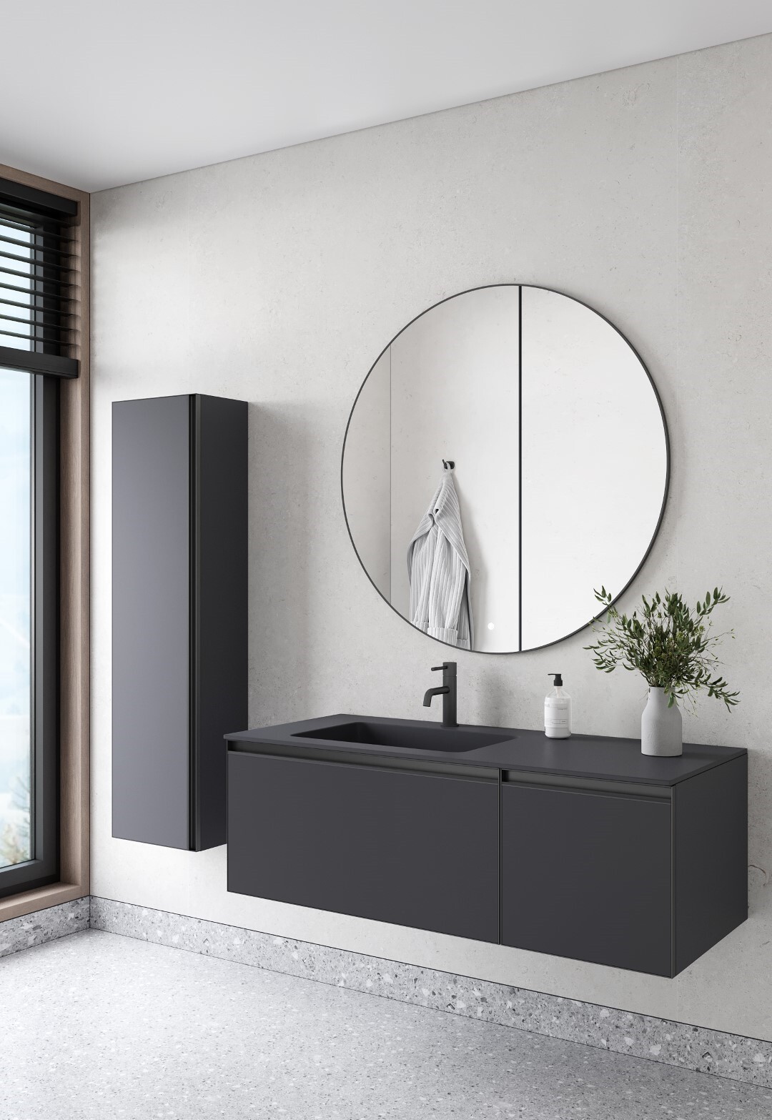 Тумба с раковиной 120 см ArmadiArt Quatro 790-M2-120-A-A/793-120-A-L