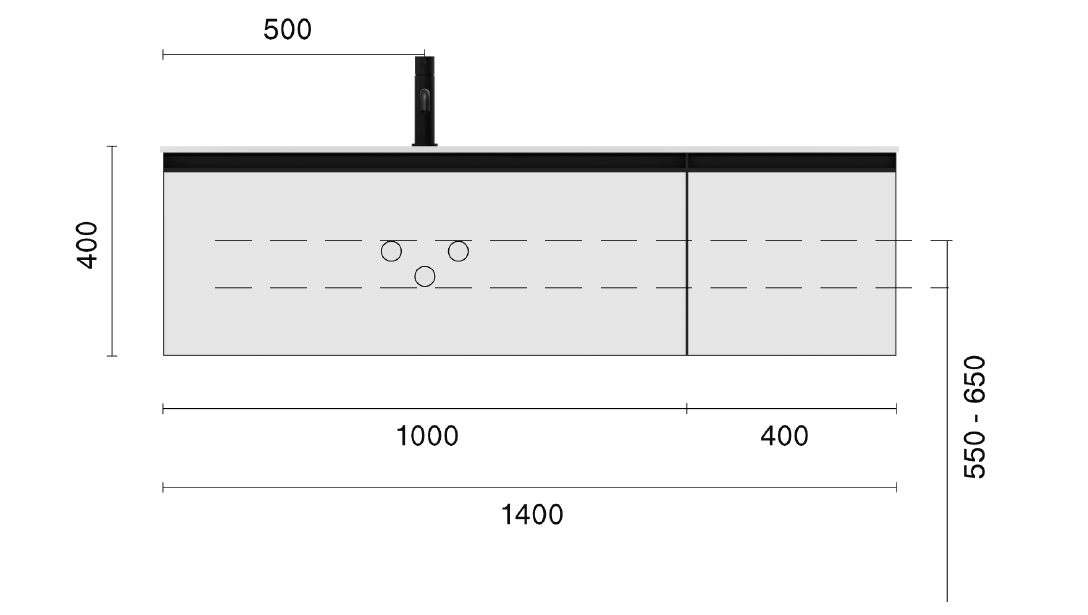 Тумба с раковиной 140 см ArmadiArt Quatro 790-M2-140-CM-MG/793-140-W-A