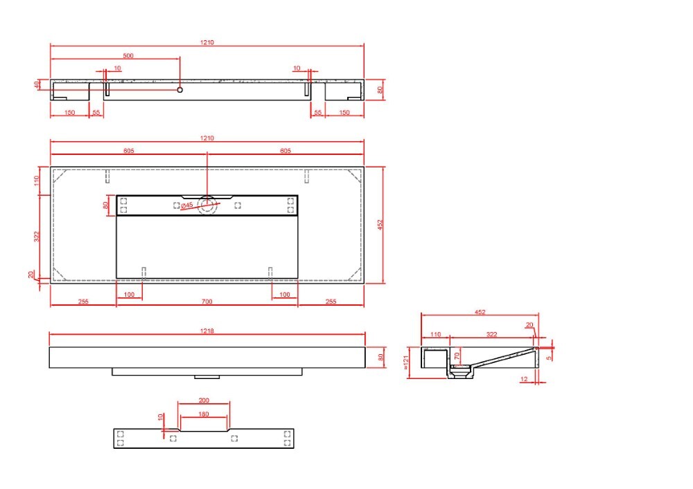 Раковина 120 см ArmadiArt Flat 859-120-NM