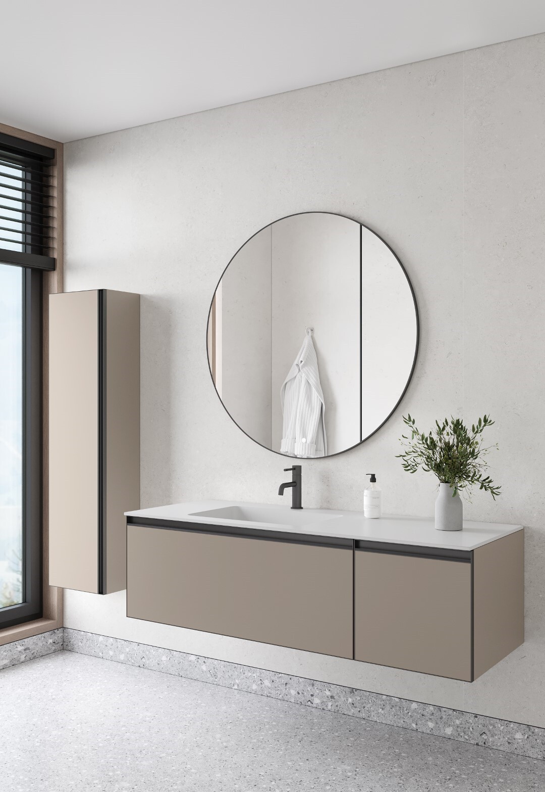 Тумба с раковиной 140 см ArmadiArt Quatro 790-M2-140-D-A/793-140-W-A