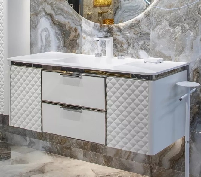 Раковина 121 см ArmadiArt Rombo Corian 776-120-W