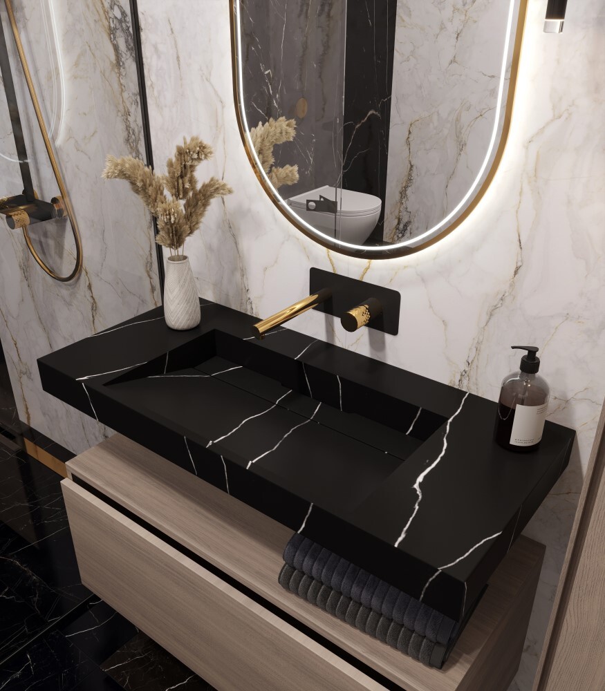 Раковина 100 см ArmadiArt Flat 859-100-NM