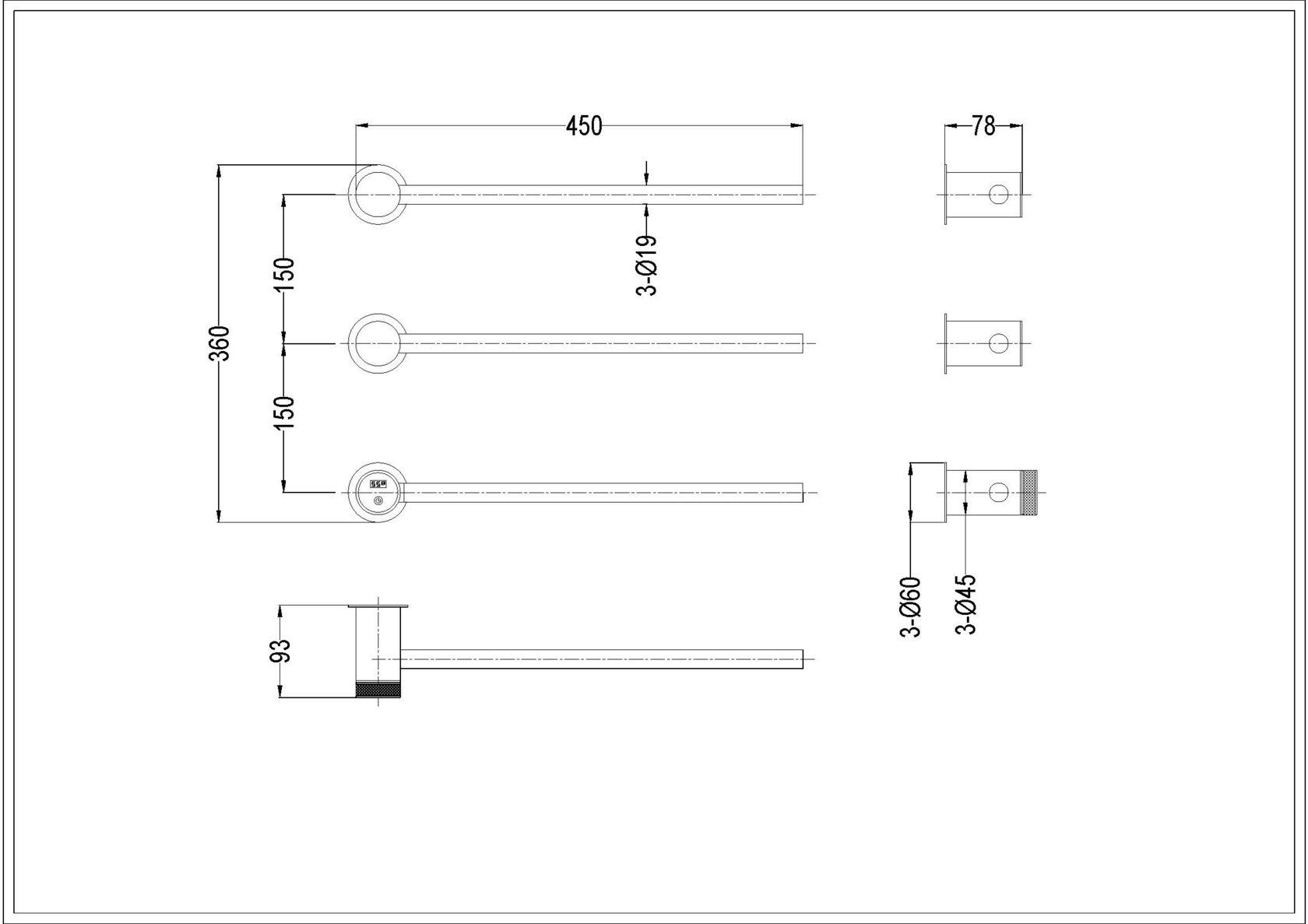 Полотенцесушитель электрический Boheme Stick 727-extra-SGM дополнительный элемент