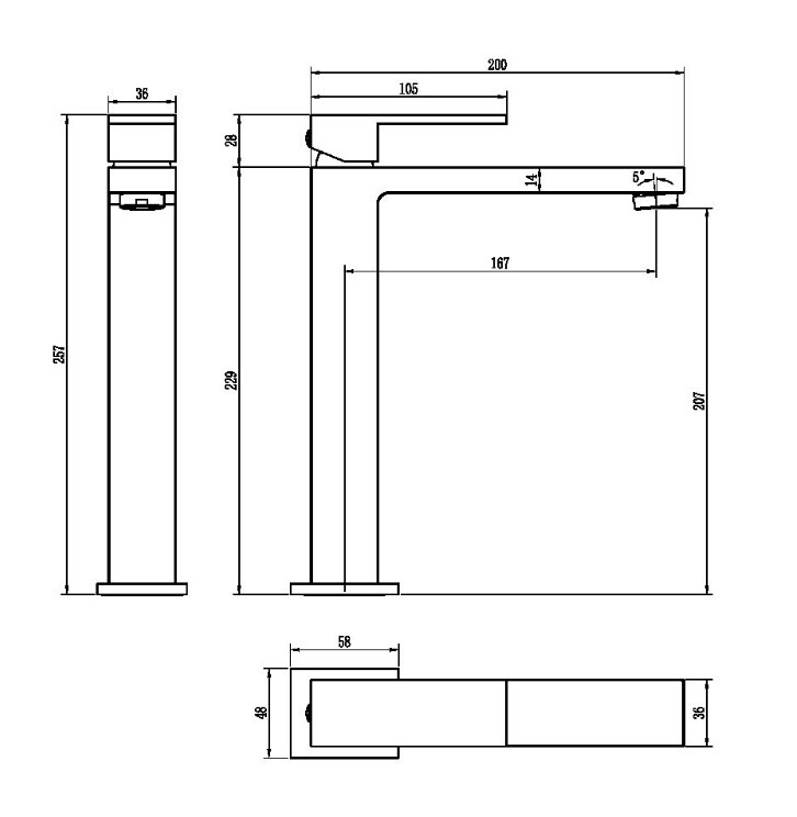 Смеситель для раковины Boheme Qubic 472-CR