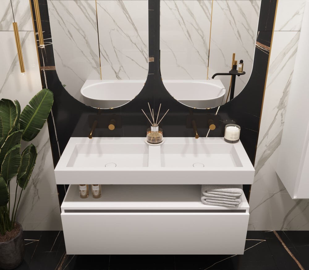 Раковина 120 см ArmadiArt Flat 888-120
