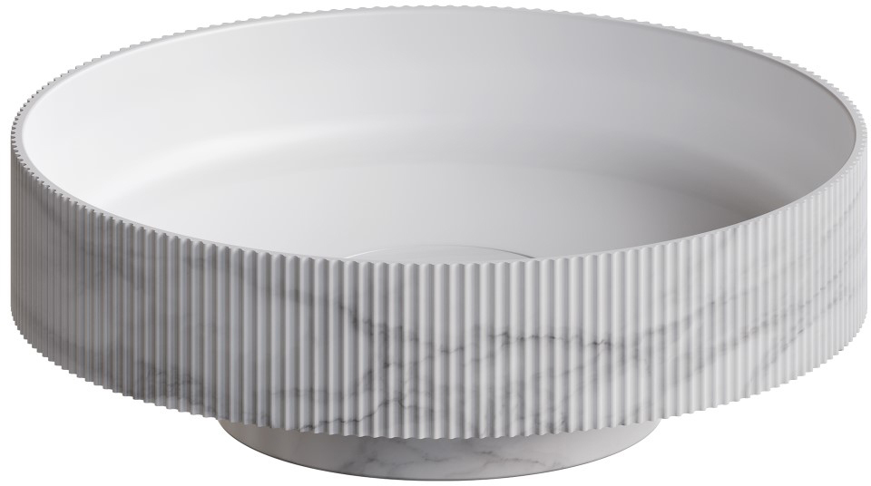 Раковина накладная Ø40 см ArmadiArt Sole Corian 801-R-CLCT