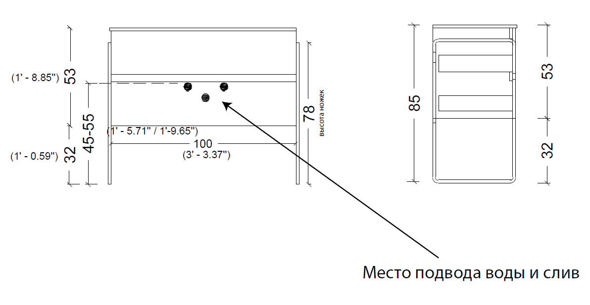 Тумба под раковину 100 см ArmadiArt Vallessi 837-100-D